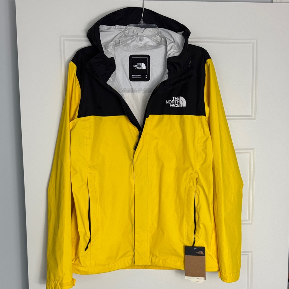 The North Face Men's lightning Yellow and Black Raincoat - Picture 4 of 6